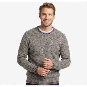 Brooks Brothers Men’s Sz M Crewneck Sweater Gray Speckled Donegal Lambswool EUC